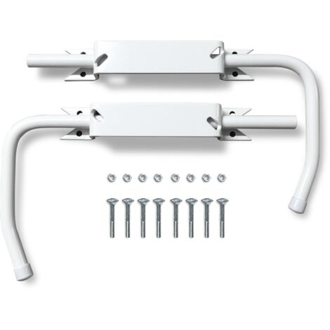 Bloque volet blanc – Paire de 2 bloque-volets en acier massif pour volets battants – Installation facile sans scellement