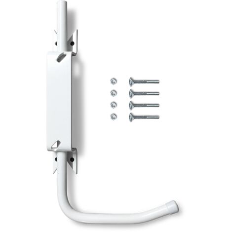 Bloque volet blanc droit standard pour volet bois – Acier massif ∅ 14 mm – Installation facile sans scellement – Manœuvre intérieure sécurisée