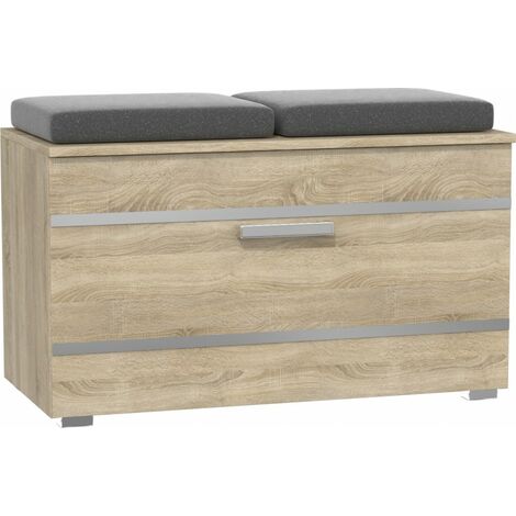 Panca Scarpiera Da Ingresso SoBuy Scarpiera Con Panca E Cuscino | Bianco, 100x48x34 Cm, Ripiani Regolabili - Ordine All'Ingresso Scarpiera Panca