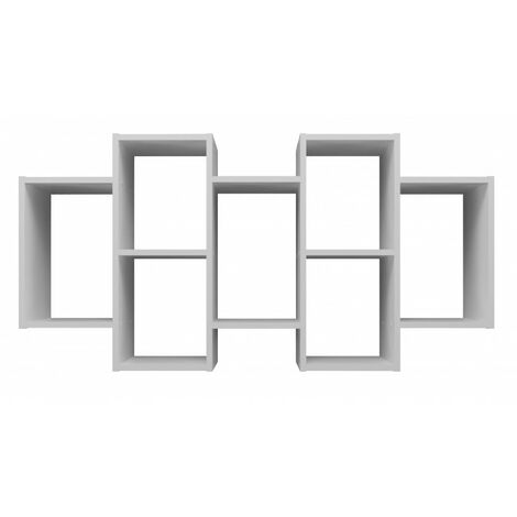 SELMA - Libreria sospesa soggiorno in stile moderno - 129,5x20x65 - 7 ripiani