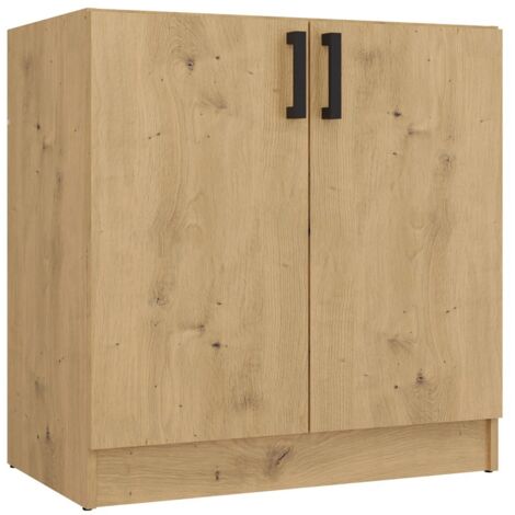 KATIA - mobile basso da cucina rovere artigianale - 80×82×45,5 cm