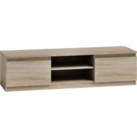 TIVOLI - Mobile TV in stile moderno - 140x40x36cm - 2 nicchie + 2 ante - Contenitori TV/audio - Effetto legno