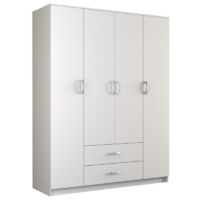 ROMA - Armadio grande camera da letto a 4 ante - 160x52x205 cm - 2 cassetti - Armadio con vano appendiabiti