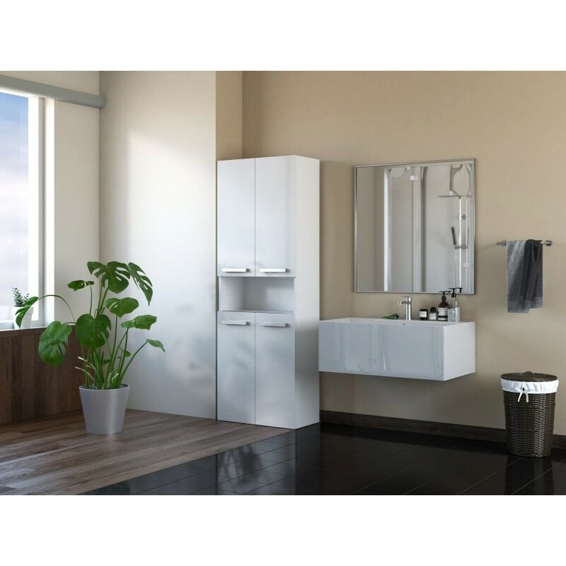 Gabinete de bambú inclinable para ropa sucia, armario de almacenamiento de  baño con cesta, estantes y asas para ropa, dormitorio, baño y armario