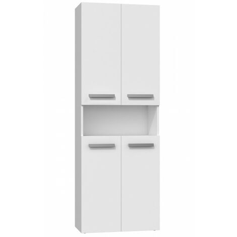 MOBY - Mueble de baño con dos cestas - Tiradores minimalistas - 174x60x30 - Torre de almacenamiento