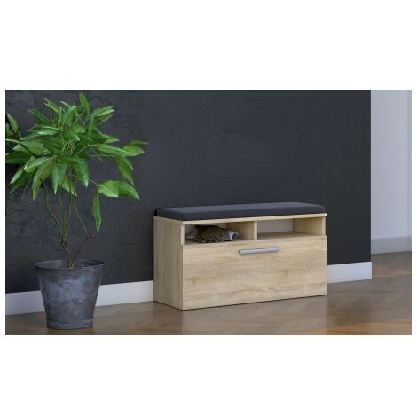 RIVI  Zapatero + asiento + almacenaje  Puerta basculante  46x85x35  6 estantes  Armario de zapatos