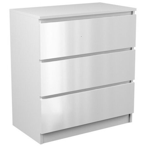 ASTER T3 - Cómoda moderna de 3 cajones para salón, dormitorio o despacho - 77x70x40cm - mesita de noche - mueble de almacentamiento