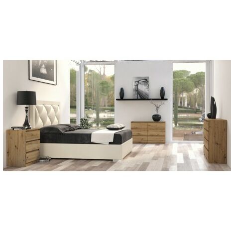 ASTER T3 - Cómoda para dormitorio, despacho o salón - 70x40x77 - 3 cajones - mueble de almacenamiento moderno - estilo escandinavo - tocador