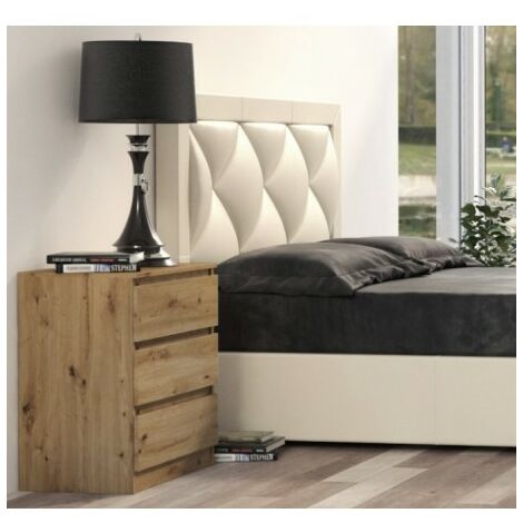 ASTER T3 - Cómoda para dormitorio, despacho o salón - 70x40x77 - 3 cajones - mueble de almacenamiento moderno - estilo escandinavo - tocador