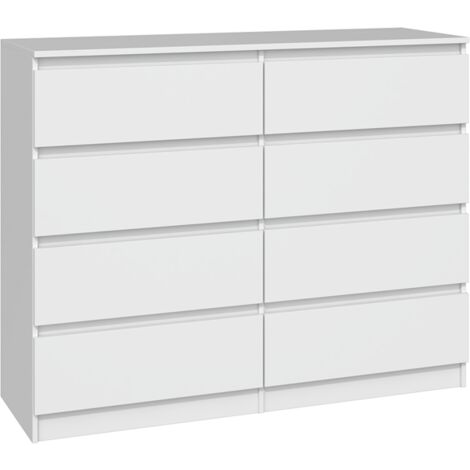 MILÁN  Cómoda contemporánea para dormitorio/salón/oficina 40x120x97  8 cajones deslizantes  Unidad de almacenamiento  Armario