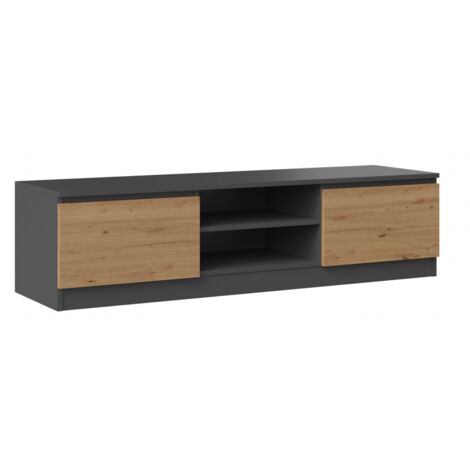 TIVOLI - Mueble de TV de estilo moderno - 140x40x36cm - 2 nichos + 2 puertas - Almacenamiento de equipos de TV/audio (1/5)
