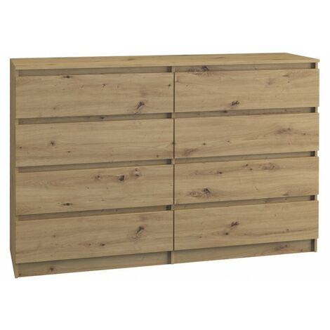 MILÁN Gran tocador moderno 8 cajones dormitorio sala de estar Dimensiones 97x138x40 Diseño minimalista Armario de almacenamiento (1/2)