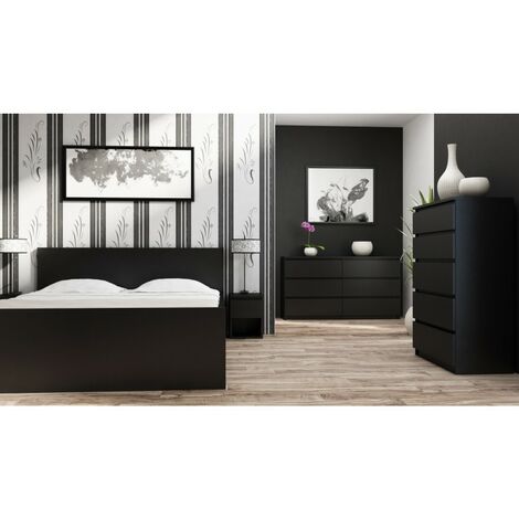 ASTER - Cómoda de 6 cajones para dormitorio, salón o despacho - 138x40x75cm - estilo escandinavo