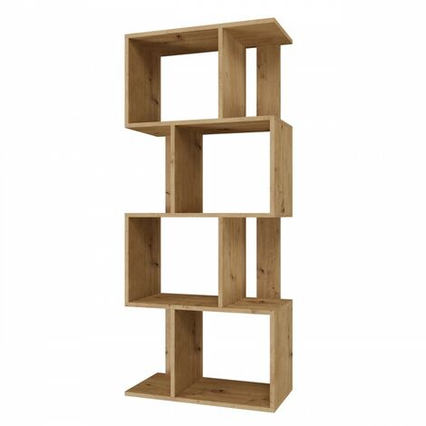 GILDA - Librería modular de estilo moderno - Dimensiones 59,5x30x140 cm - Mueble separador de ambientes (1/4)