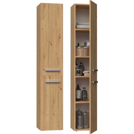 KOMMA - Mueble de baño 2 puertas - 31x30x174 cm - Columna de almacenamiento para cuarto de baño