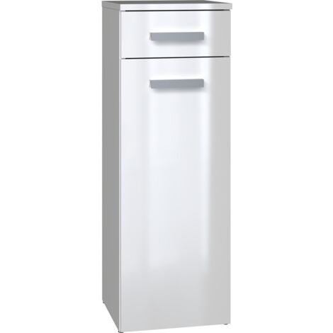 JOKKE - Mueble de cuarto de baño 1 puerta + 1 cajón - 30x30x85cm - Columna baja de almacenaje para cuarto de baño