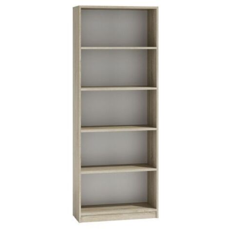 FLORENCE Biblioteca contemporánea con 5 nichos para sala de estar/oficina/dormitorio 30x60x182 Gabinete de almacenamiento multifuncional libros decorativos (1/2)