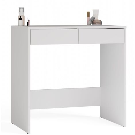 MARINA - Escritorio blanco moderno con 2 cajones - Diseño elegante y funcional (1/5)