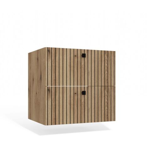 TIGO - mueble para lavabo roble con frente acanalado