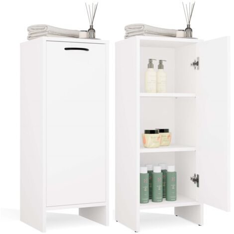 NINA - Armario de baño con 3 estantes y 1 puerta - Blanco