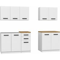 JASPE Cocina modular + lineal completa L 200 cm 6 piezas Encimera INCLUIDO muebles de gabinete de cocina