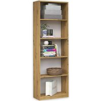 FLORENCE Librería contemporánea 5 baldas salón/oficina/dormitorio 182x40x30 cm Mueble decorativo para guardar libros