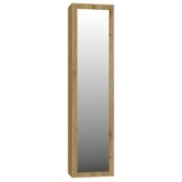 ATARA - Armario de entrada con espejo grande - 180x50x35 cm - Dos baldas + perchero interior - Mueble de entrada