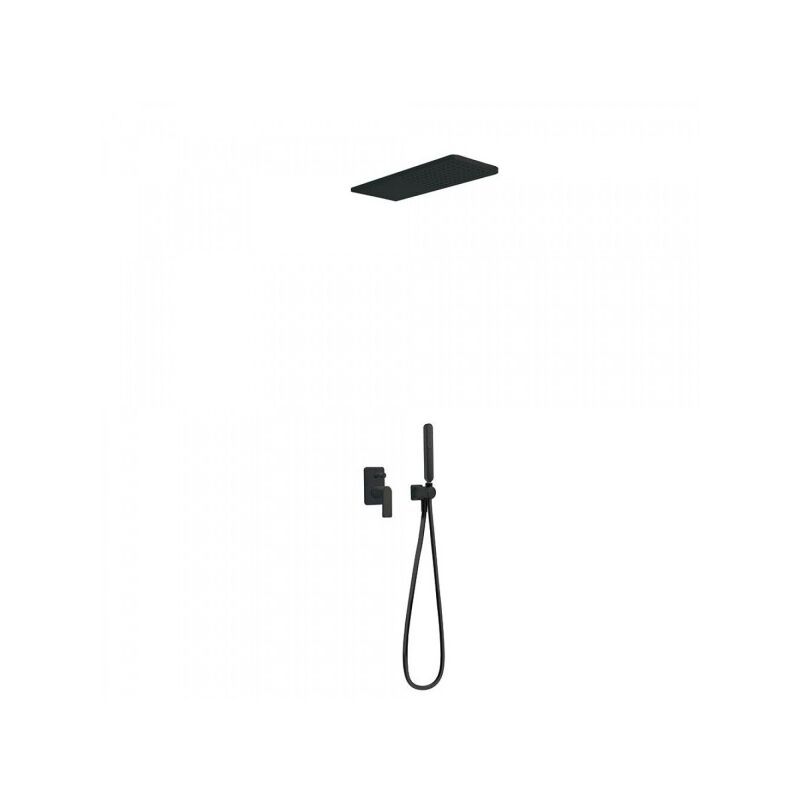 Kit de douche encastré avec fermeture et régulation du débit - TRES 20018005NM Noir Mat