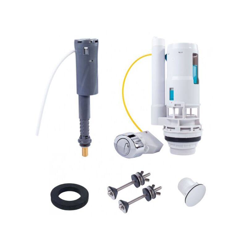 Kit Complet De Remplissage Réservoir Toilette - Vanne Vidange Et Remplissage Double Chasse 18-24 Cm