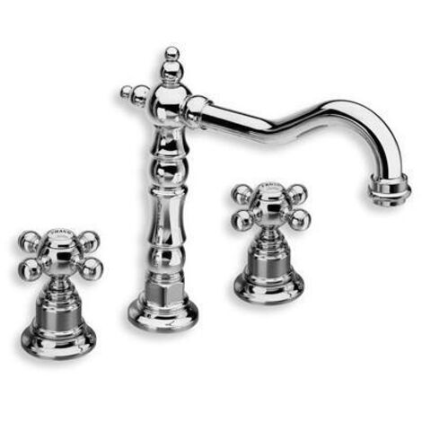Mélangeur 3 trous avec bec potence pour lavabo RETRO PARIGI - CRISTINA ONDYNA PG11251 (1/2)
