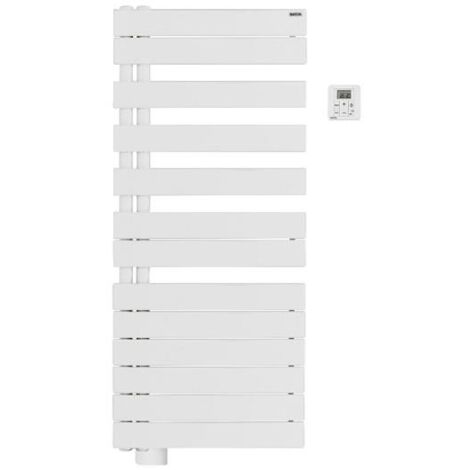 Acova – Sèche-serviette électrique 750W en acier – Asymétrique – Collecteurs ronds verticaux – Finition blanc RAL 9016 – Régulation par commande radio - TFL-075-055