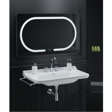Lavabo à suspendre ou sur pieds 3 trous en céramique blanche WALDORF - CRISTINA ONDYNA WD10155 (1/5)