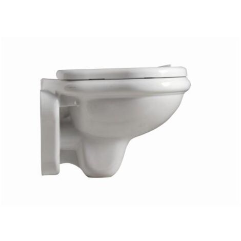 Cristina Ondyna – Bloc WC suspendu rétro blanc – Cuvette standard – Chasse d'eau double – Pour bâti support – WPG1015 (1/2)