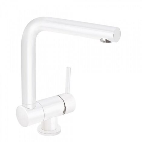 Tres – Mitigeur de cuisine rabattable blanc mat – Angle de rotation 360º – Économie d'eau – Orifice 35 mm – 30335BM (1/3)