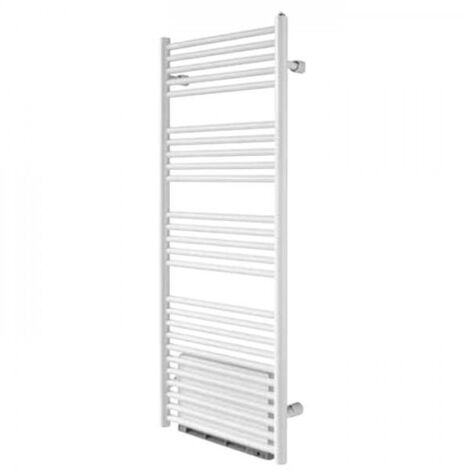 Acova – Radiateur sèche-serviettes électrique 592W – Soufflant 1000W – Acier blanc – Hauteur 1.33m – Programmation 15min à 2h – Compatible thermostat IRS - SL-130-050