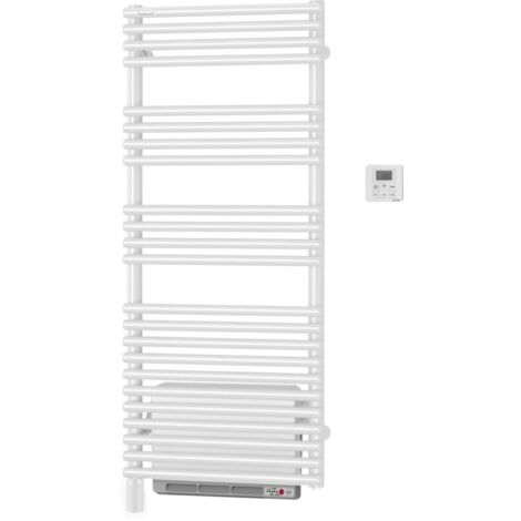 Acova – Sèche-serviette électrique 2000W avec soufflant 1000W – Acier anticorrosion – Commande infrarouge – Design blanc Pure White