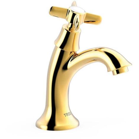 Robinet lavabo 1 seule eau ou prémélangeur - TRES 24250301OR (1/2)