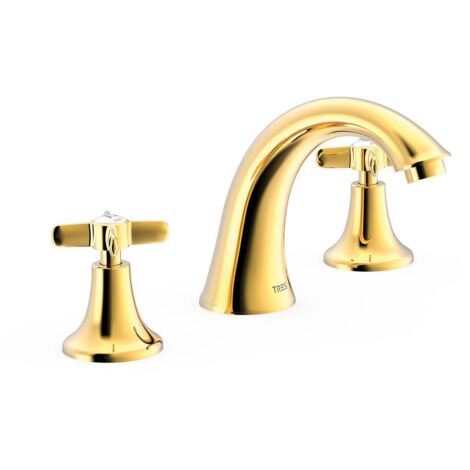 TRES 24210601OR TRES CLASIC Grifo Bimando De Repisa para Lavabo Color Oro 24K - ref: 24210601OR (1/2)