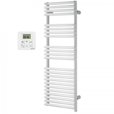 Acova – Sèche-serviette électrique 1000W – Acier – Éléments ronds Ø 25 mm – Programmation hebdomadaire – Télécommande incluse - TLN-100-050