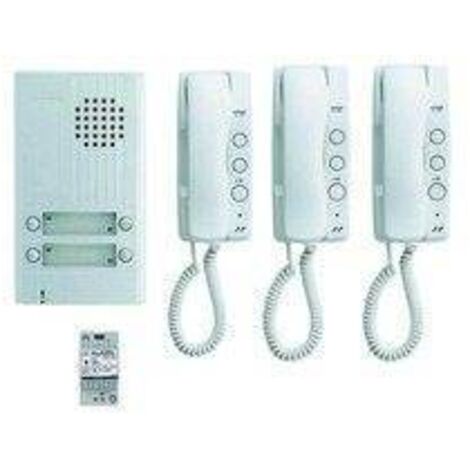 Aiphone – Kit audio platine alu saillie 4 boutons – 3 combinés – Transformateur inclus – Interphone pour habitat individuel – 110549 - KITDA3 (1/3)