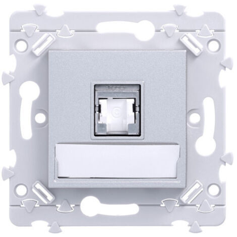 Prise RJ45 catégorie 6 STP/SFTP pour Grade 3- Essensya - Titane - WE226T - Hager
