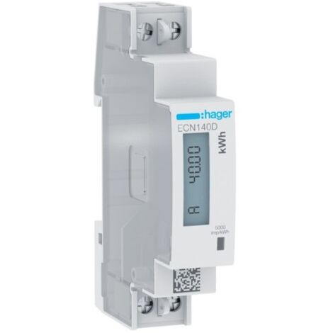 Hager – Compteur mono 40A pour gestion bâtiment – Alimentation 230V – 1 zone – ECN140D (1/3)
