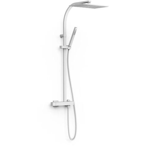 TRES 20219101BM SLIM Conjunto De Grifo Monomando Mural De 2 Vías para Ducha Color Blanco Mate - ref: 20219101BM (1/2)