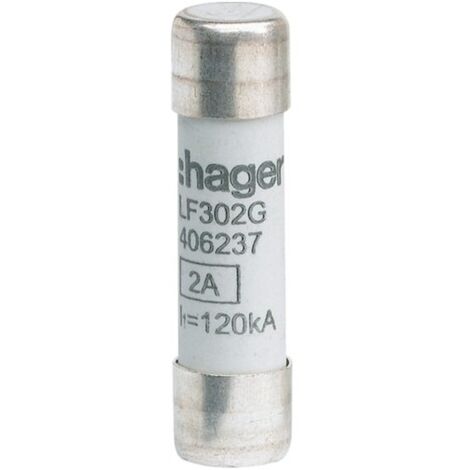 Cartouche fusible industrielle 10x38 gG 2A HAGER LF302G (1/2)