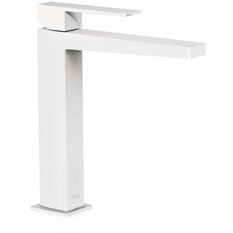 TRES 20210303BM SLIM Grifo Monomando Caño Alto para Lavabo Color Blanco Mate - ref: 20210303BM (1/2)