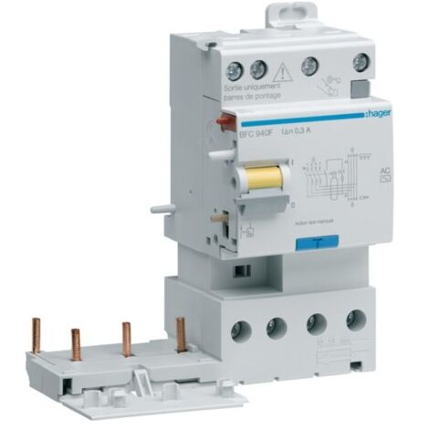 Bloc différentiel double sortie 3P+N 40A 300mA type AC HAGER BFC940F