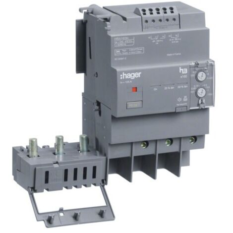 Bloc dif x160 3P 160A Idn régl - APPAREILLAGE DE TETE HAGER HBA160H (1/2)