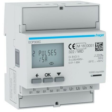 COMPTEUR TRI IND. MID - GESTION DU BATIMENT HAGER ECP300C (1/3)