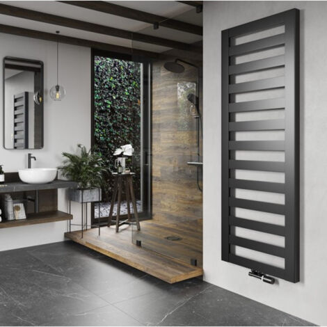 Sèche serviettes eau chaude RASP 888W Gris Anthracite Mat - FINIMETAL RA06189016S0022 (1/2)