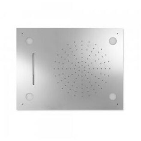 Douche acier inoxydable de tête anticalcaire CHROMOTHERAPY 2 types de jet (Pluie/Cascade) 500x650 mm - TRES 29997201 (1/4)